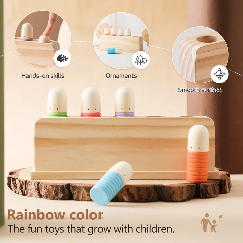 Baby Wooden Little Man Toy Color Recognition Hand Foot Coordination