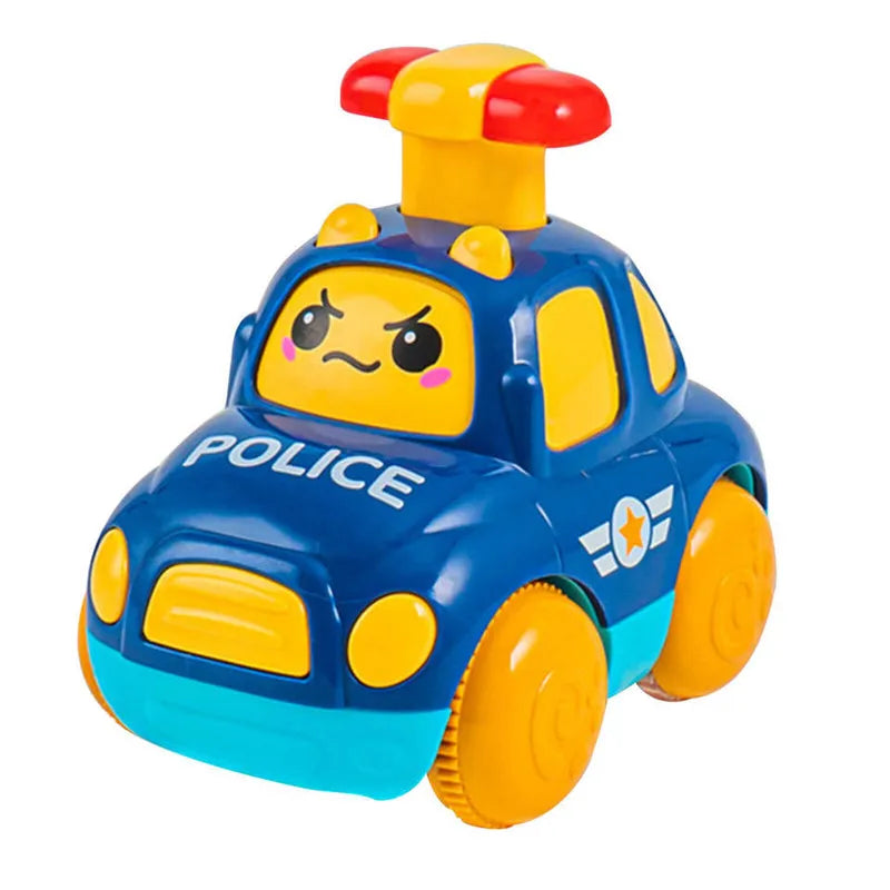 Baby Friction Car Toy 6-12 Months Soft Rubber Push & Go Roll Vehicle Rattle Gift