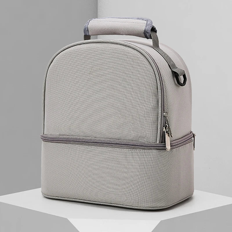 Fashion Insulated Double-Layer Mommy Bag Large Capacity Travel Handbag