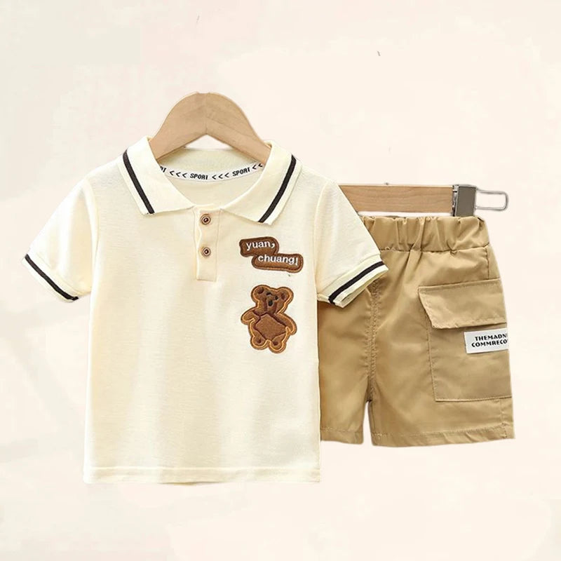 Baby Boy Summer Outfit Set T-shirt + Shorts Cute Cartoon Toddler Clothing Set