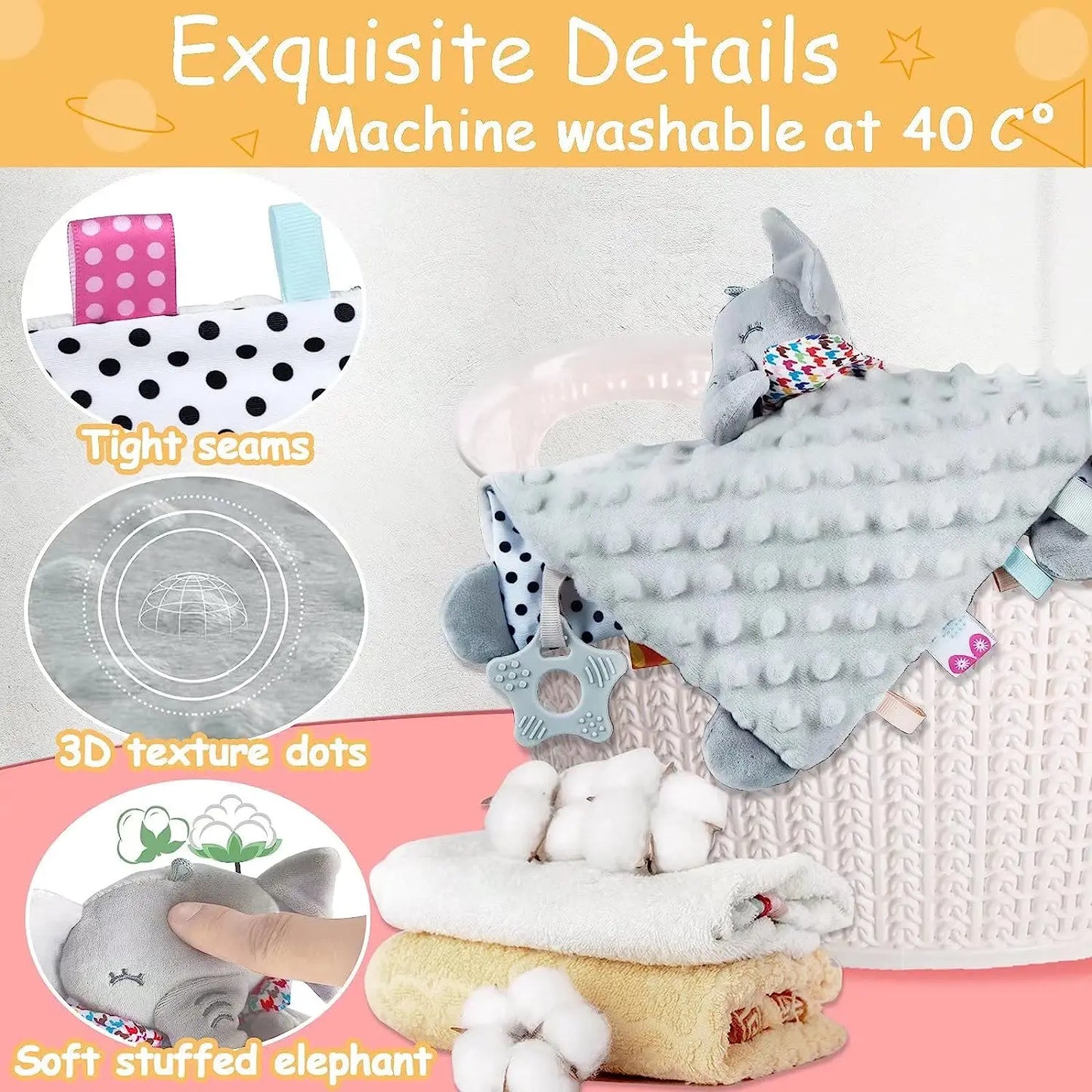 Baby Security Blanket Soft Plush Animal Soothing Toy