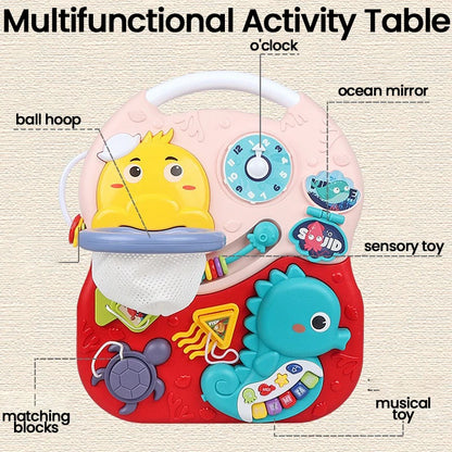 Baby Musical Activity Table Sensory Learning Toy Educational Play Center