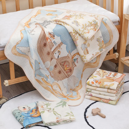 Newborn Baby Bath Towel Pure Cotton Gauze Soft Absorbent Blanket