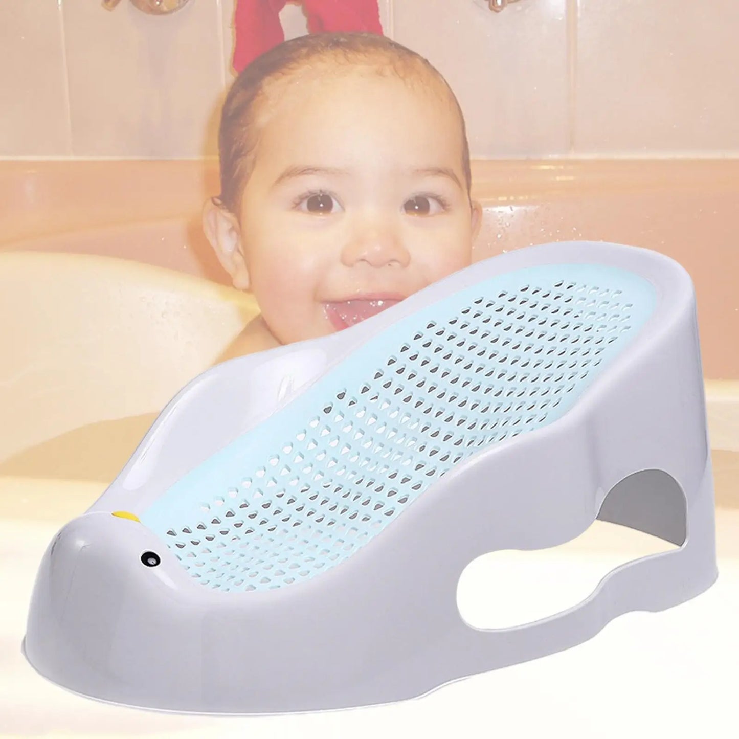 Baby Bath Support Portable Soft Non-Slip Lounger 0-6 Months Blue