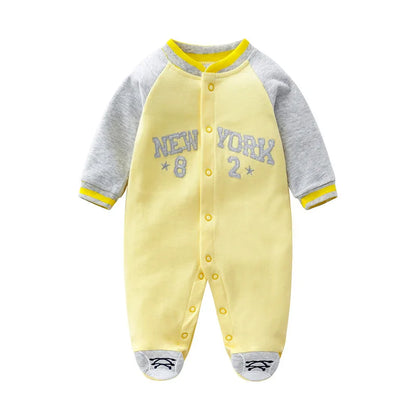 Baby Newborn Coverall Baseball Style Cotton Romper