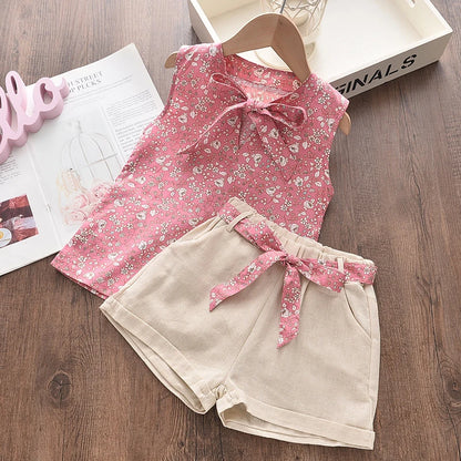 Baby Girls Summer 2PCS Sleeveless Vest & Shorts Set Toddler Clothing Infant Tracksuit
