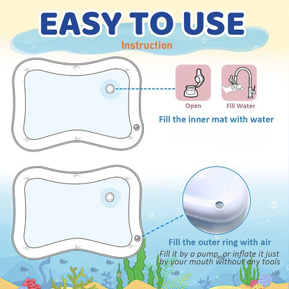Baby Water Play Mat Inflatable Tummy Time Toddler PVC Activity Toy