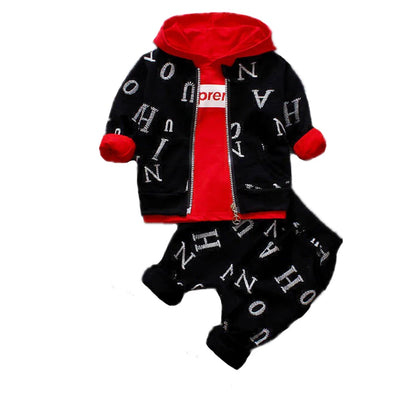 Baby Boys Clothing Set Jacket Pants 3PCS Spring Autumn Winter Toddler Outfit
