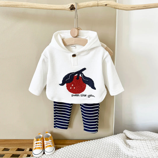 Newborn Baby Boy Clothes 2PCS Autumn Winter Hooded Top Pants Cartoon Toddler Outfit