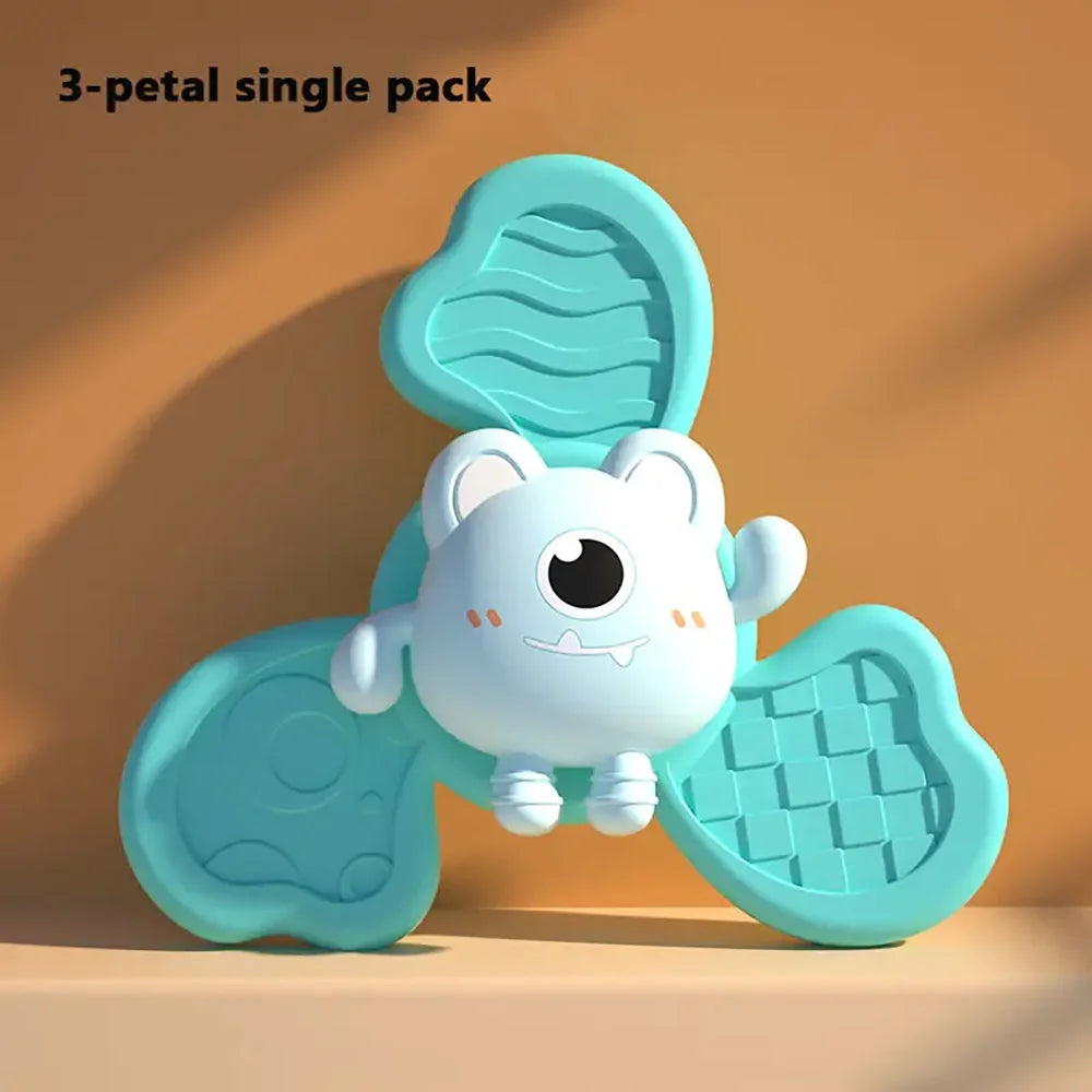 Baby Bath Toys Cartoon Suction Rattle Spinner Educational Fun Gifts