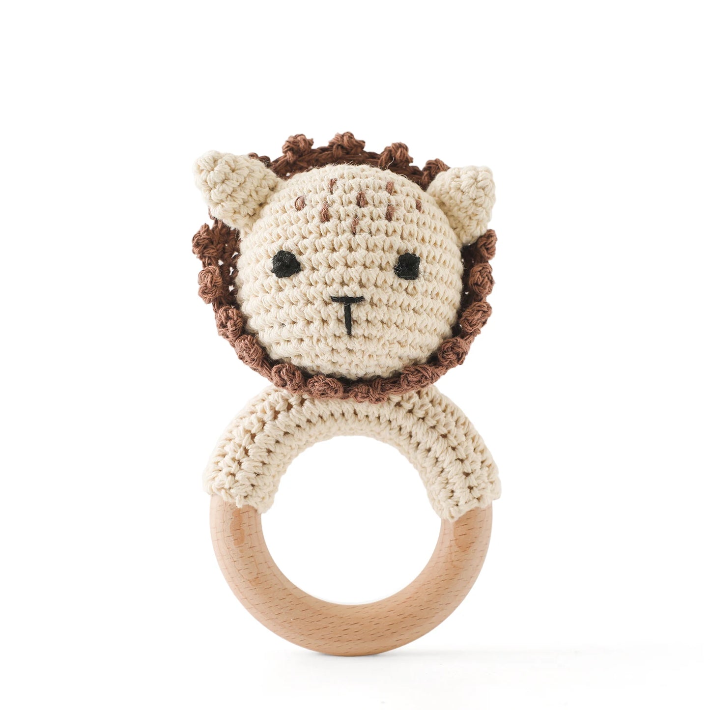 Baby Crochet Animal Rattle Cartoon Teether Montessori Toy 0-12 Months