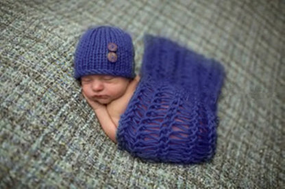 Newborn Photography Baby Mohair Knitted Overalls Wool Jumpsuit Boy Outfit