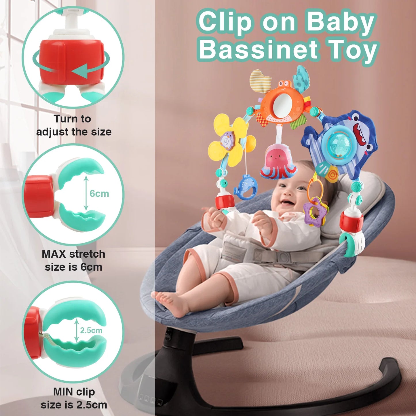 Baby Stroller Activity Arch Toy Sensory Development Pram Toy