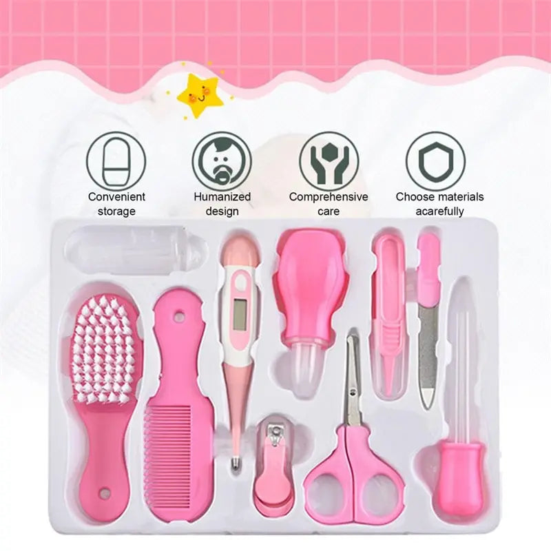 10PCS Baby Health Care Kit Nail Hair Thermometer Grooming Essentials