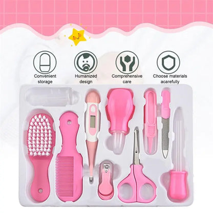 10PCS Baby Health Care Kit Nail Hair Thermometer Grooming Essentials