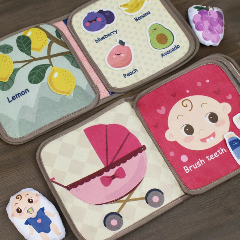 Montessori Busy Book Baby Early Education Puzzle Sensory Fabric Toy