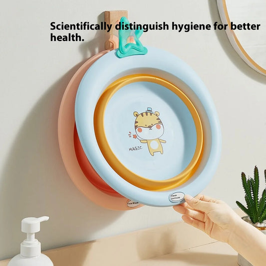 3-Pack Portable Baby Face Basins Foldable Hanging Handle