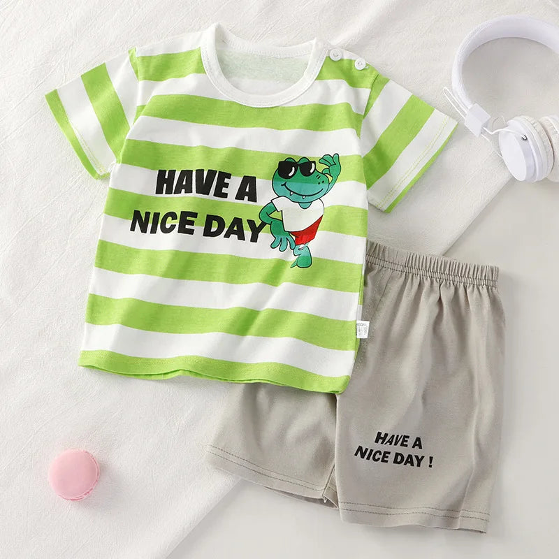 Baby Clothing 1-3Y Boys Girls Cotton 2-Piece Set Newborn Outfit