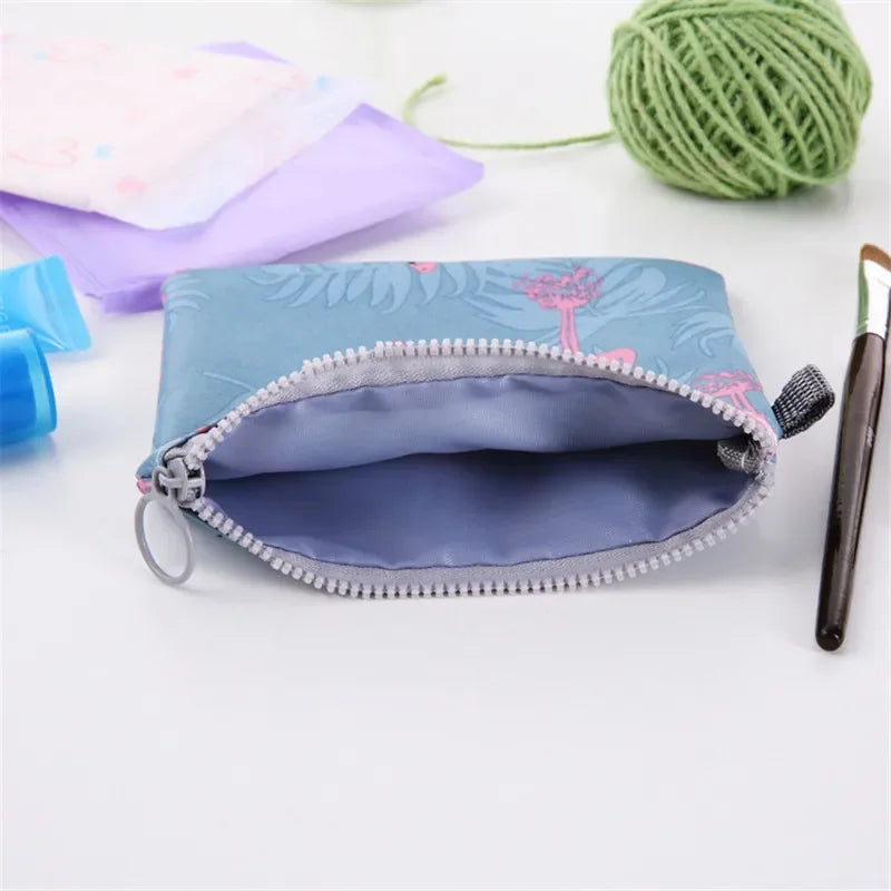 Cartoon Girls Diaper and Sanitary Storage Makeup Coin Jewelry Bag