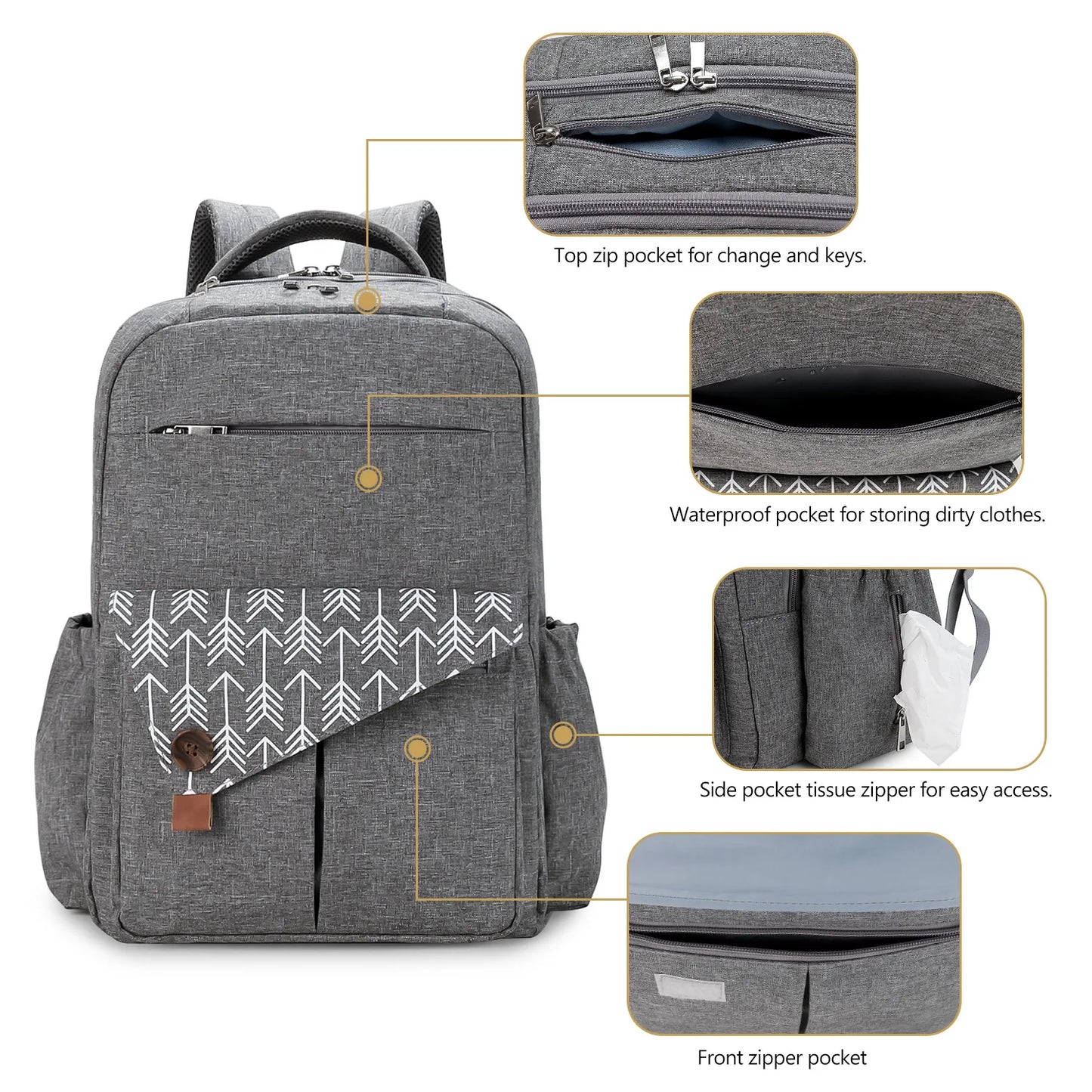Multifunctional Diaper Bag Backpack