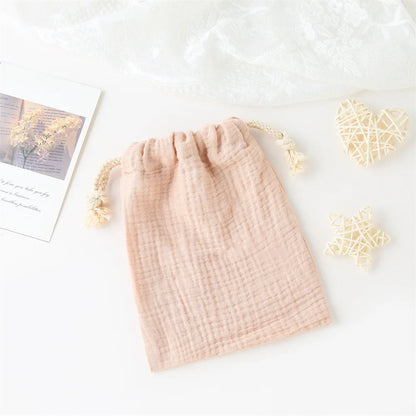 Natural Cotton String Mommy Diaper Bag Cute Printed Drawstring Pouch