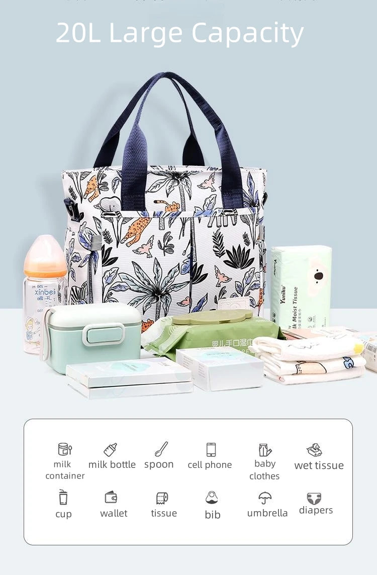 Large Capacity Waterproof Mommy Diaper Bag Travel Organizer