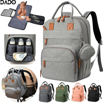 Multifunction Waterproof Diaper Backpack with Changing Station & Stroller Straps