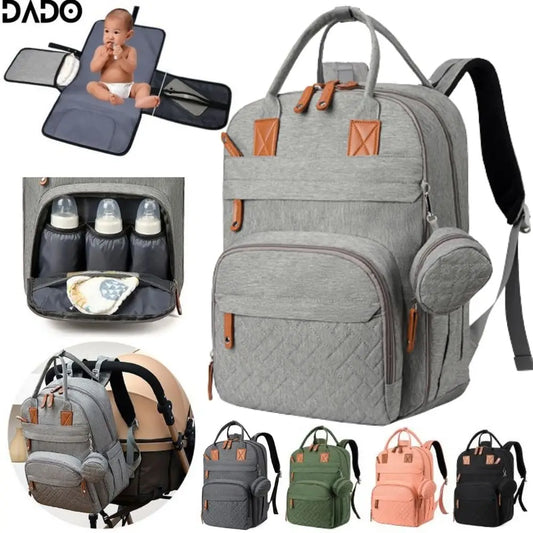 Multifunction Waterproof Diaper Backpack with Changing Station & Stroller Straps