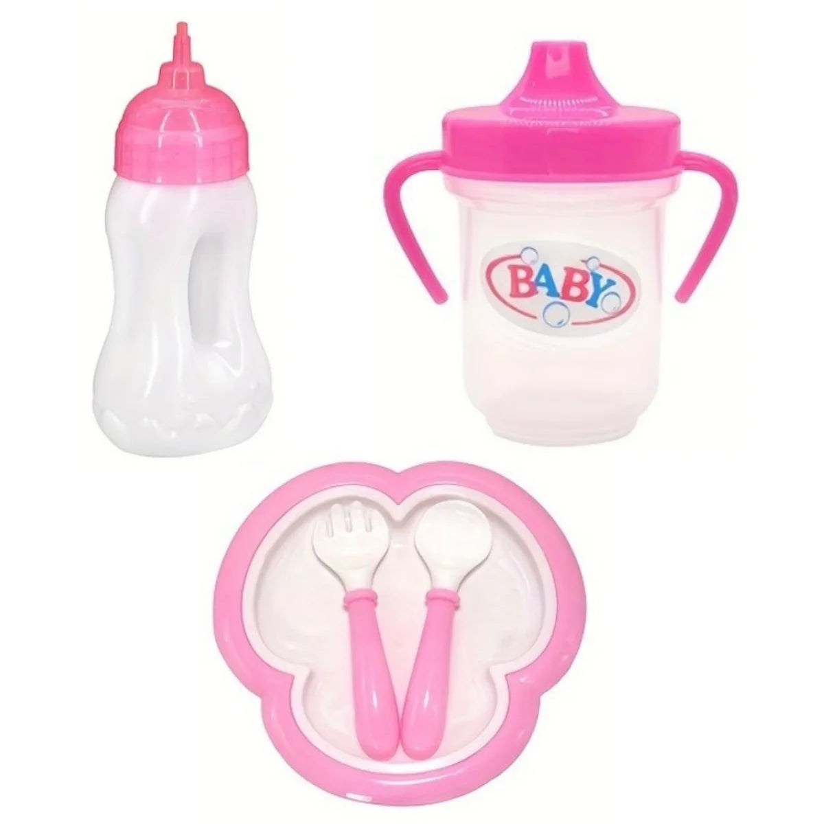 Baby Doll Feeding Bottle Toy Set 2pcs with Pacifier
