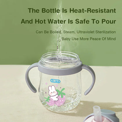 250ml Baby Feeding Cup with Straw Animal Design Kids Training Bottle BPA Free