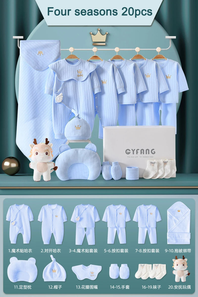 Newborn Baby Clothing 15-20PCS 0-3M 100% Cotton Unisex Infant Boys Girls Set