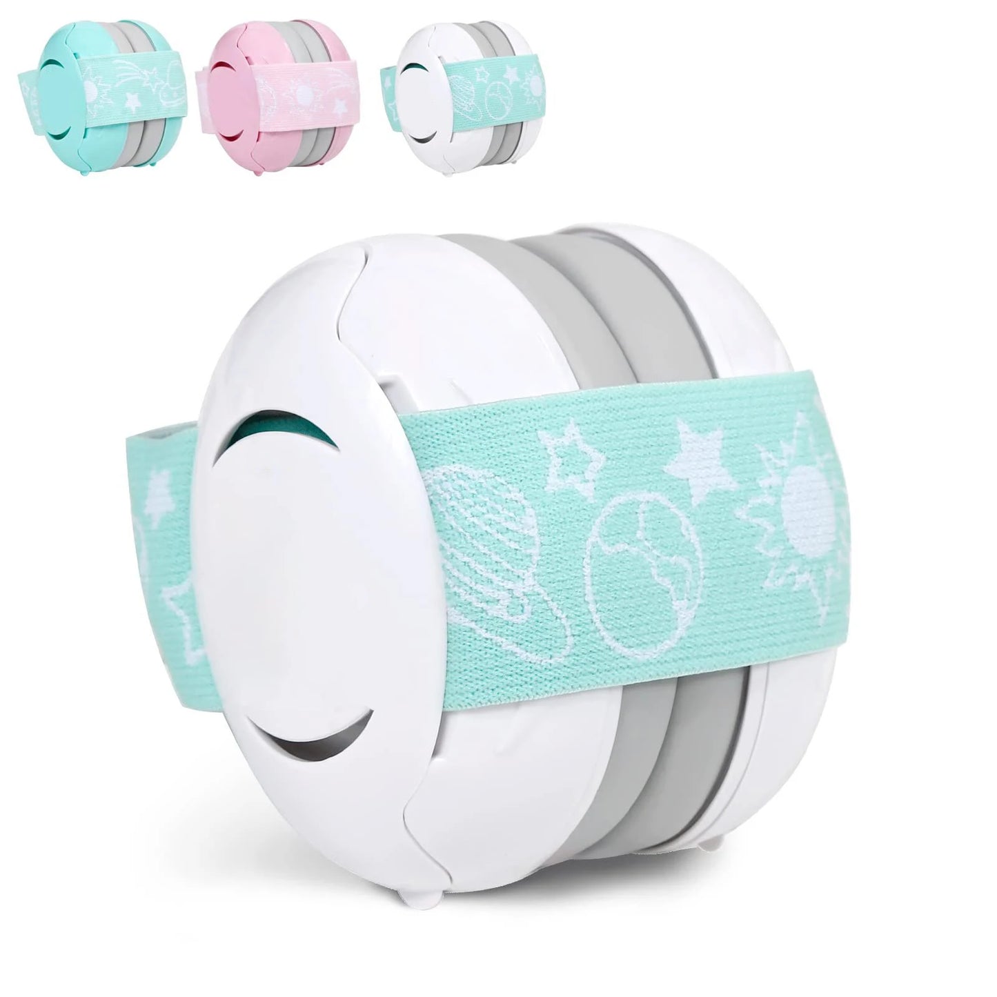 Baby Noise-Cancelling Headphones Ear Protection Earmuffs with Elastic Headband