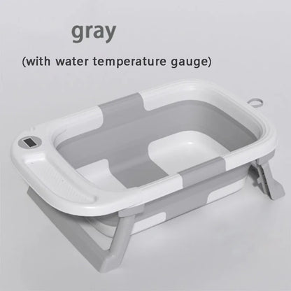 Baby Bathtub with Soft Cushion & Thermometer Newborn to Toddler 0-36 Months
