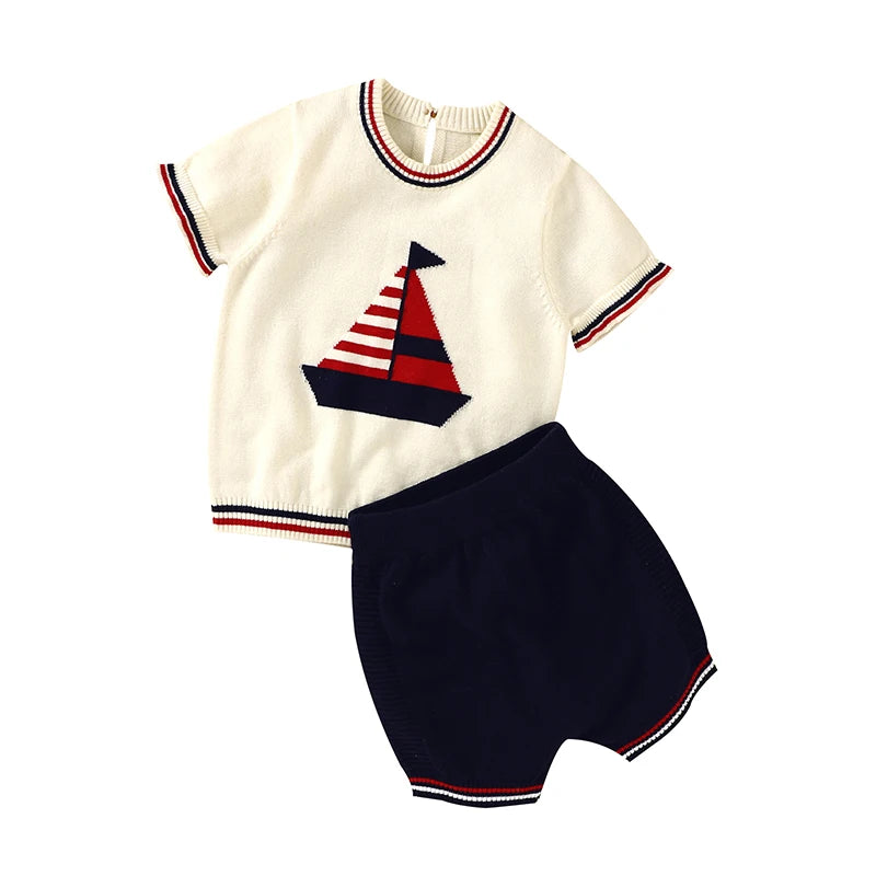 Baby Clothes Set 0-18M Boys Summer Top+Shorts Newborn Toddler