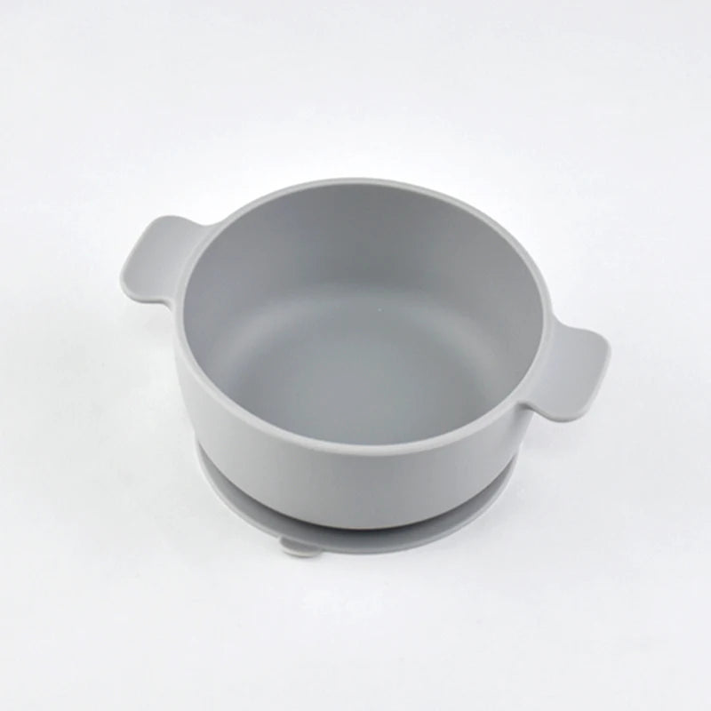 Baby Silicone Tableware Training Bowl with Handles and Suction Cup