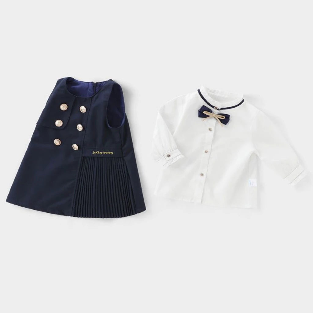 Baby Girl Clothes Set 2PCS Shirt Vest Dress Toddler School Uniform 1-7Y