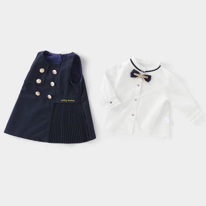 Baby Girl Clothes Set 2PCS Shirt Vest Dress Toddler School Uniform 1-7Y