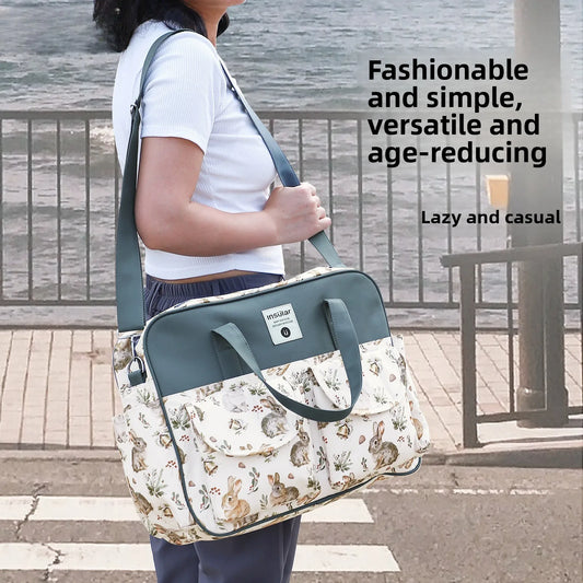 Multifunction Waterproof Single-Shoulder Baby Diaper Crossbody Bag