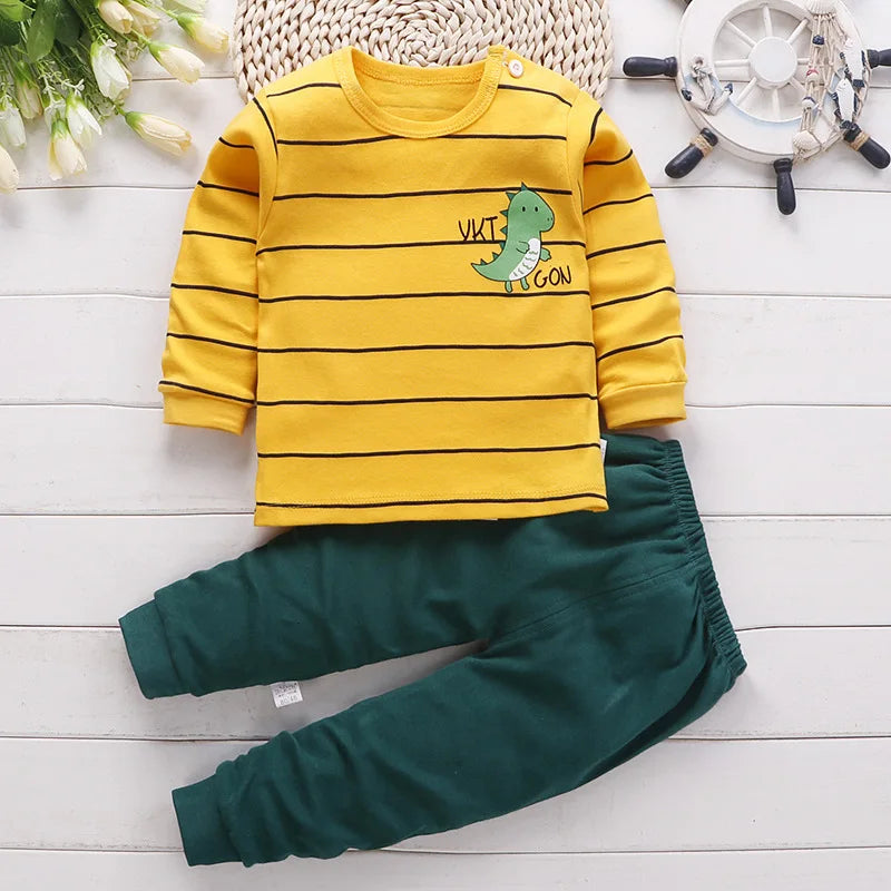 Cotton Baby Girl Clothing Winter Newborn 2PCS Set Spring Pajamas 0-5Y Cartoon Casual