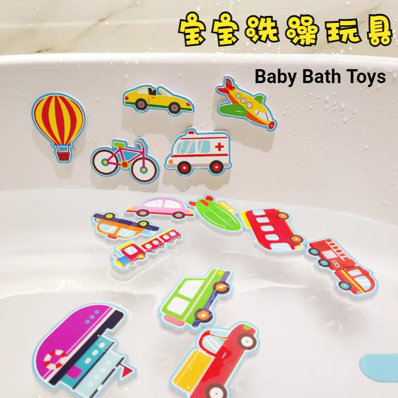 Baby Bath Toys Floating Foam Animals Cars Toddler Bathtub Play Set