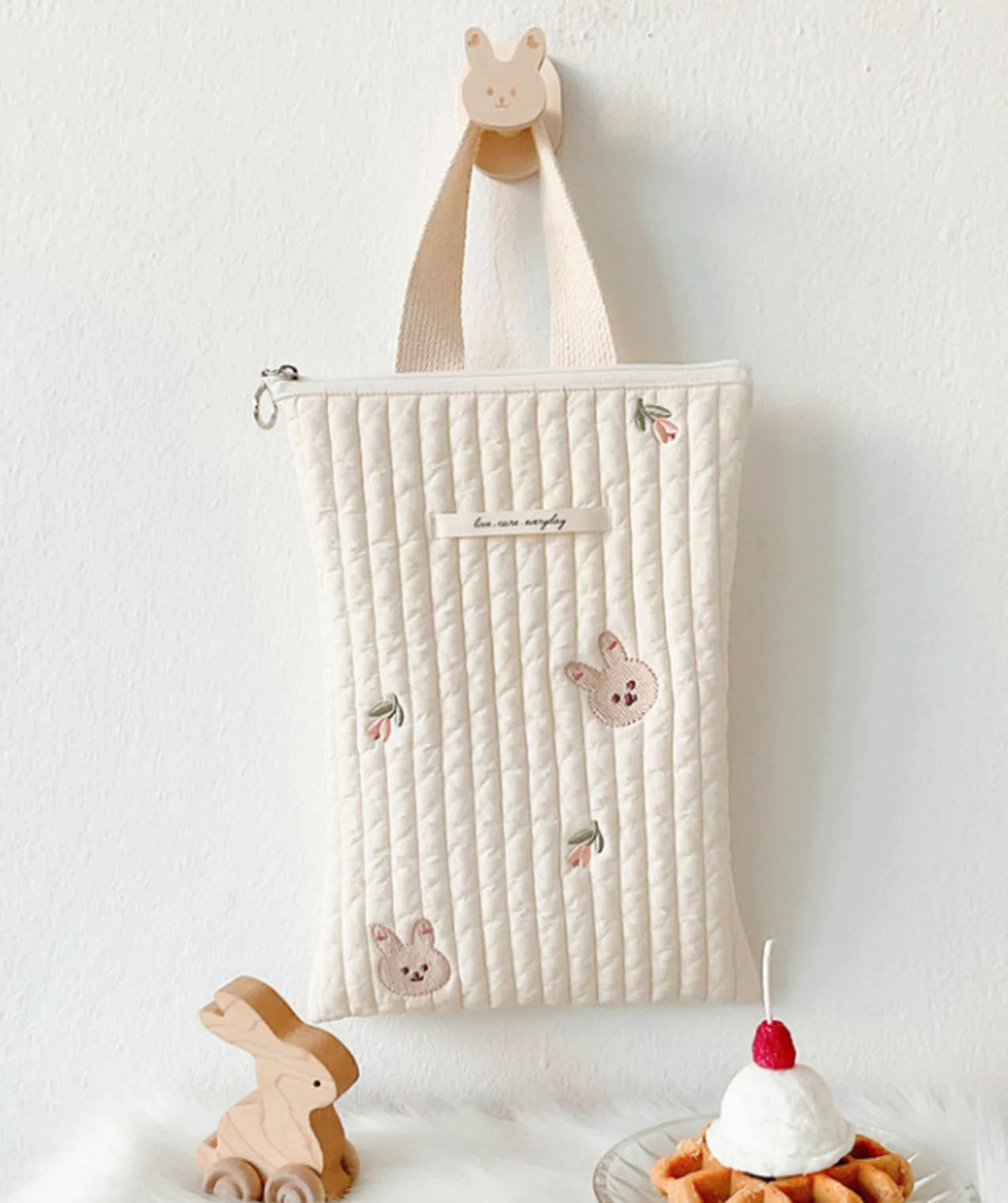 Quilted Mommy Diaper Bag Cute Bear Organizer