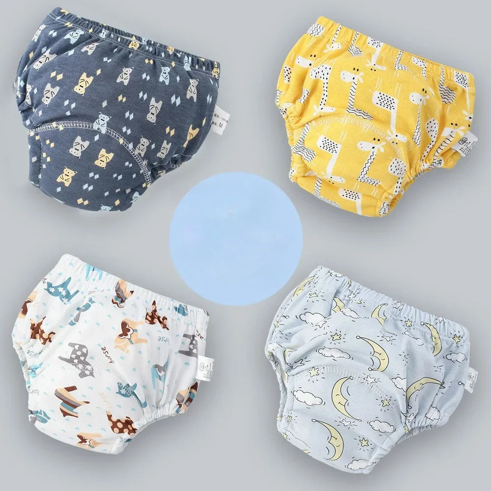 Baby Training Pants 6 Layer Cotton Reusable Breathable Cloth Diapers
