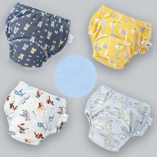Baby Training Pants 6 Layer Cotton Reusable Breathable Cloth Diapers