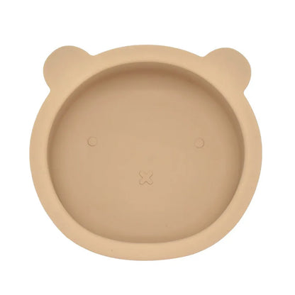 BPA Free Baby Silicone Feeding Bowl Suction Anti-Slip Cartoon Kids Dinnerware