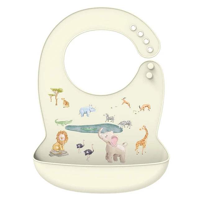 Silicone Baby Bib Waterproof Adjustable Feeding Apron