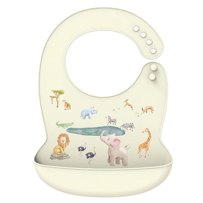 Silicone Baby Bib Waterproof Adjustable Feeding Apron