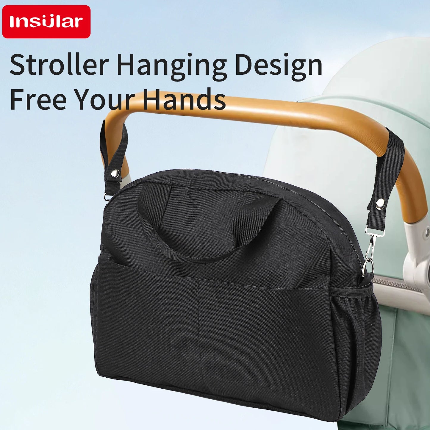 INSULAR Waterproof Stroller Hanging Mommy Bag Large Capacity