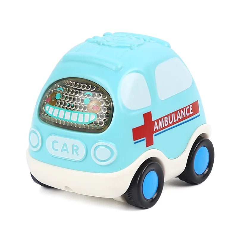 Baby Friction Car Toy 6-12 Months Soft Rubber Push & Go Roll Vehicle Rattle Gift