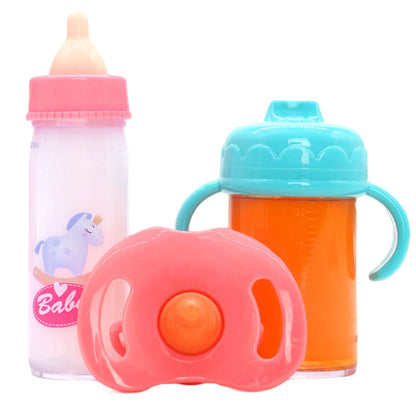 Baby Doll Feeding Bottle Toy Set 2pcs with Pacifier