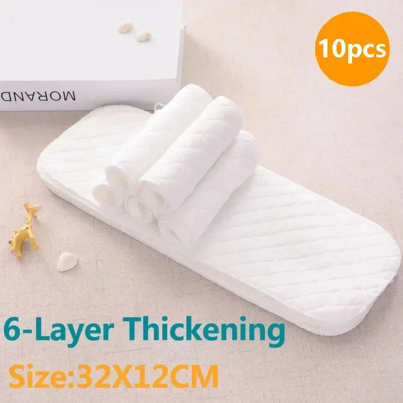 2/5/10pcs Baby Reusable Cotton Diapers Washable Absorbent Nappies